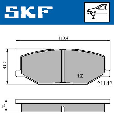 Комплект тормозных колодок, дисковый тормоз SKF VKBP 80457 для SUZUKI SAMURAI
