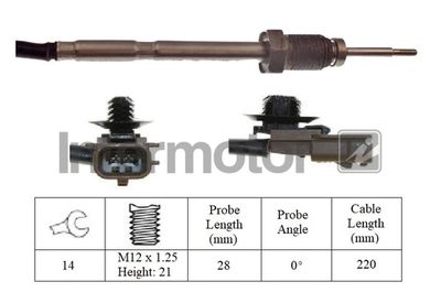 Sensor, exhaust gas temperature Intermotor 27012