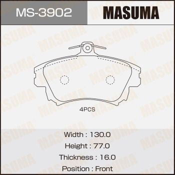 Комплект тормозных колодок MASUMA MS-3902 для MITSUBISHI COLT
