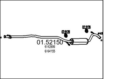 MTS 01.52150 Глушитель выхлопных газов  для FORD ESCORT III Turnier (AWA) 1.6 D