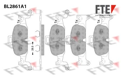 FTE 9011101 Тормозные колодки и сигнализаторы  для AUDI A7 (Ауди А7)