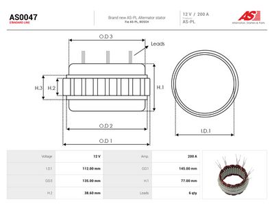 Stator, generator AS-PL AS0047