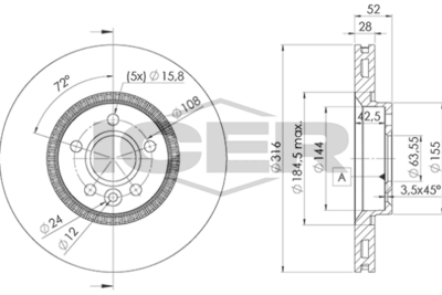 спирачен диск ICER 78BD1181-2