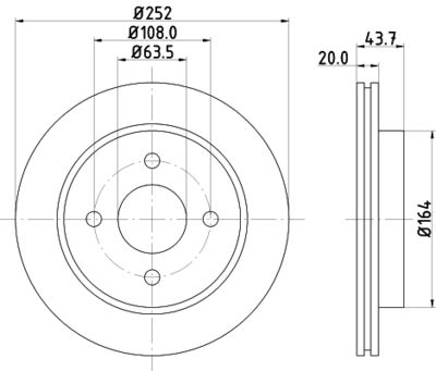 Тормозной диск HELLA 8DD 355 103-391 для FORD SCORPIO