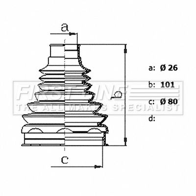 Bellow, drive shaft FIRST LINE FCB6442