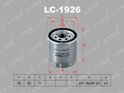 LC-1926 LYNXauto Масляный фильтр