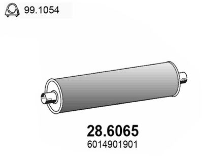 Средний глушитель выхлопных газов ASSO 28.6065 для MERCEDES-BENZ T1