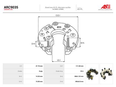 Likeretter, dynamo AUTOSTARTER ARC9035