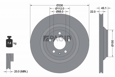 спирачен диск PAGID 54326NC