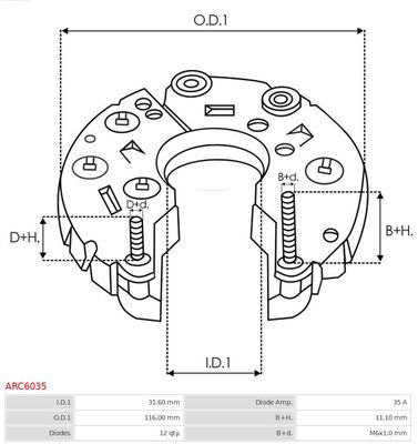 Rectifier, alternator ARC6035