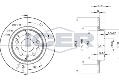 спирачен диск ICER 78BD9115-2
