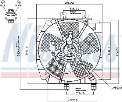 Вентилятор, охлаждение двигателя NISSENS 85274 для MAZDA PREMACY