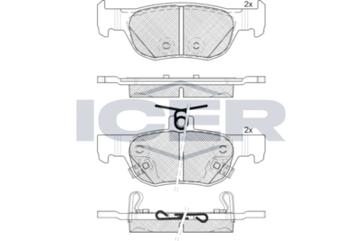 Комплект тормозных колодок, дисковый тормоз ICER 182374 для MAZDA CX-30