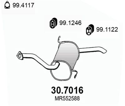 Глушитель выхлопных газов конечный ASSO 30.7016 для MITSUBISHI PAJERO