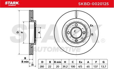 спирачен диск STARK SKBD-0020125