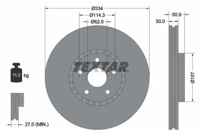 TEXTAR 92147903 Тормозные диски  для LEXUS RC (Лексус Рк)