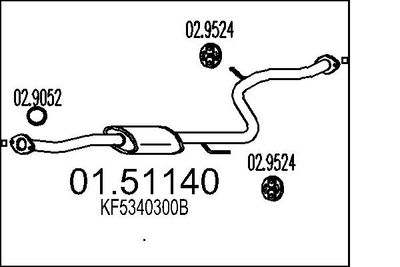 MTS 01.51140 Глушитель выхлопных газов  для MAZDA 323 F V (BA) 2.0 24V