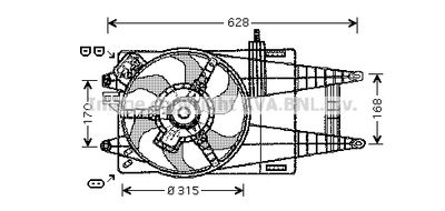 Вентилятор, охлаждение двигателя AVA QUALITY COOLING FT7592 для FIAT PUNTO