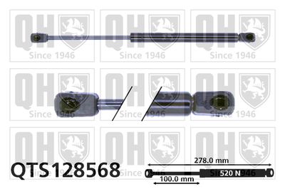 QUINTON HAZELL QTS128568 Амортизатор багажника и капота  для SKODA SUPERB (Шкода Суперб)