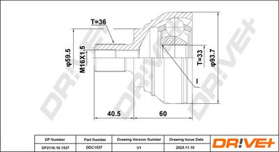 каре комплект, полуоска DR!VE+ DP2110.10.1537