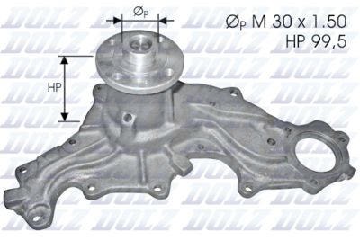 Водяной насос, охлаждение двигателя DOLZ F120 для FORD SCORPIO