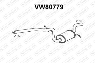 Предглушитель выхлопных газов VENEPORTE VW80779 для VW JETTA