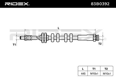 спирачен маркуч RIDEX 83B0392