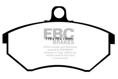 Комплект тормозных колодок, дисковый тормоз EBC Brakes DP841/2 для SEAT INCA