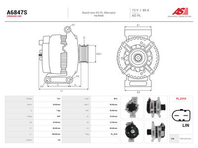 Alternátor AS-PL A6847S