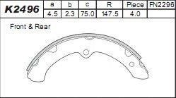 ASIMCO K2496 Ремкомплект барабанных колодок для TOYOTA DYNA c бортовой платформой/ходовая часть (KD_, LY_, _Y2_, _U 3.0 D4d_, _Y2_, _U3_, _U4_, _U6_,...