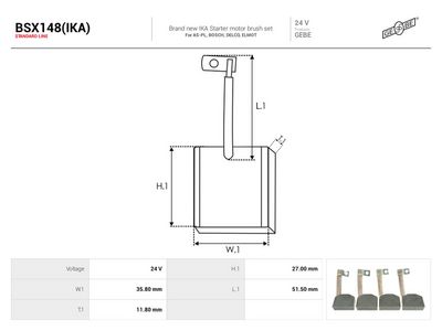 Uhlíkový kartáč, startér AS-PL BSX148(IKA)