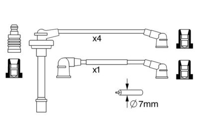 Комплект проводов зажигания BOSCH 0 986 357 282 для NISSAN 100NX