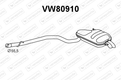 Глушитель выхлопных газов конечный VENEPORTE VW80910 для VW T-ROC