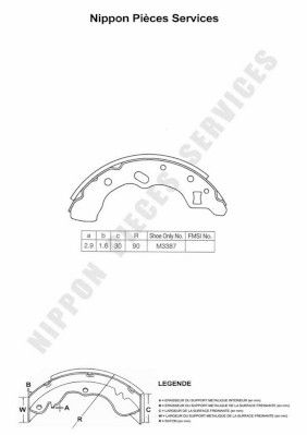 Комплект тормозных колодок NPS M350A17 для MAZDA DEMIO