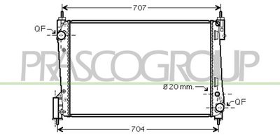 Радиатор, охлаждение двигателя PRASCO FT342R001 для FIAT GRANDE PUNTO