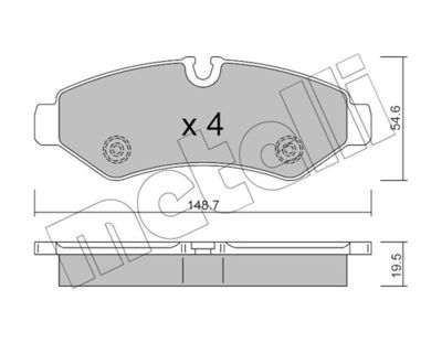 Комплект тормозных колодок, дисковый тормоз 22-1275-0