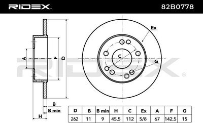 спирачен диск RIDEX 82B0778