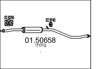 MTS 01.50658 Глушитель выхлопных газов  для PEUGEOT 206 (Пежо 206)
