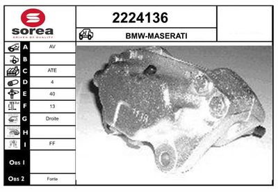EAI 2224136 Тормозной суппорт  для BMW 5 (E12) 520