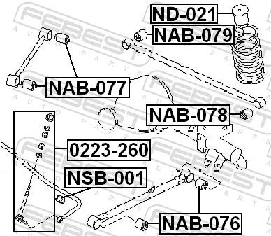 Mounting, control/trailing arm NAB-076