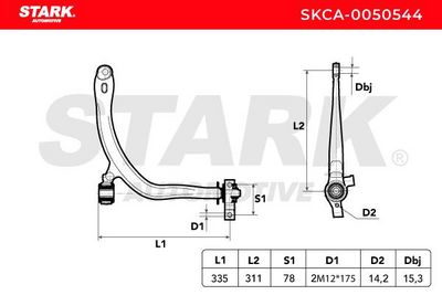 носач, окачване на колелата STARK SKCA-0050544