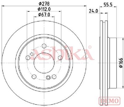 спирачен диск ASHIKA 61-00-0506C