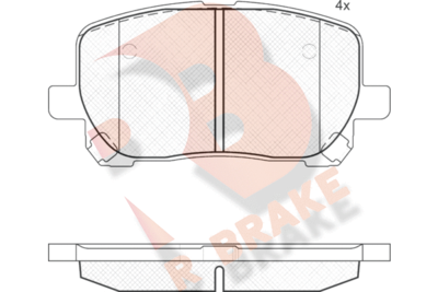 Комплект тормозных колодок, дисковый тормоз R BRAKE RB1820 для TOYOTA NOAH/VOXY