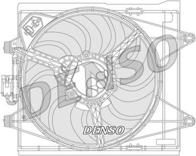 Вентилятор, охлаждение двигателя DENSO DER09051 для FIAT PANDA