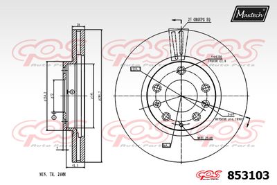 Тормозной диск MAXTECH 853103 для MAZDA CX-7