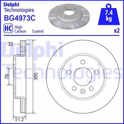 DELPHI BG4973C Гальмівні диски для MAN (Ман)