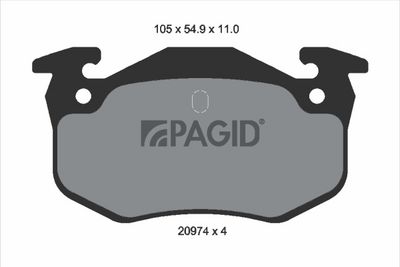 Sada brzdových destiček, kotoučová brzda PAGID T6065N