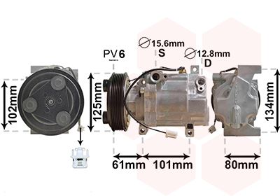 VAN WEZEL 2700K207 Компрессор кондиционера  для MAZDA 3 (BK) 1.6 (BK14)