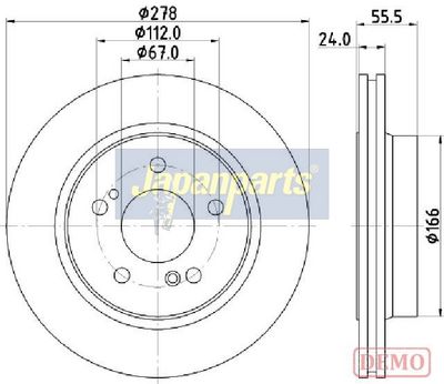 спирачен диск JAPANPARTS DP-0506C