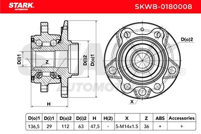 комплект колесен лагер STARK SKWB-0180008